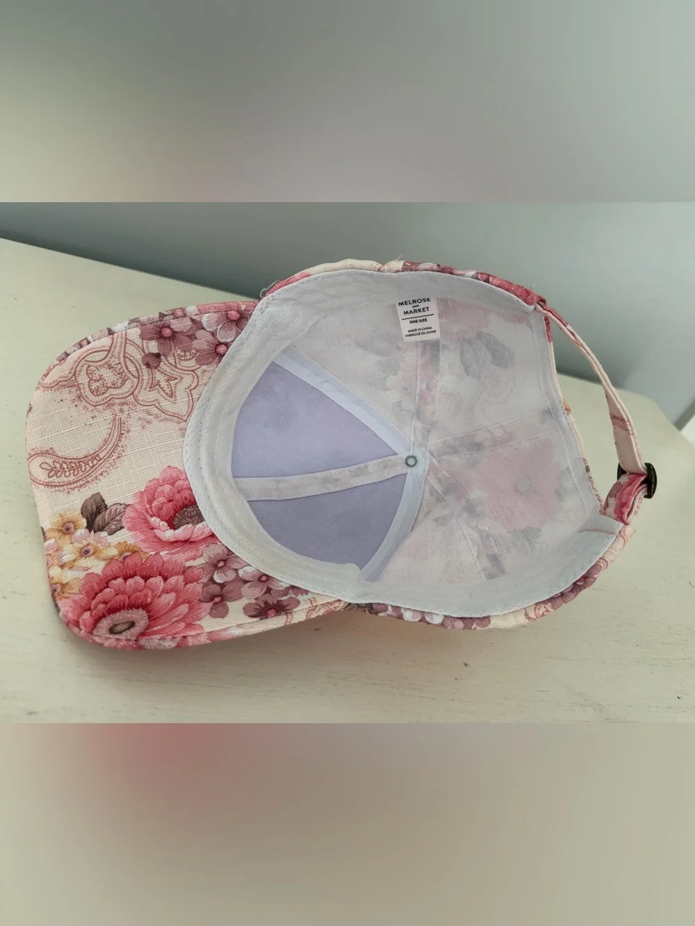 Melrose and Market Pink Floral Paisley Baseball Cap